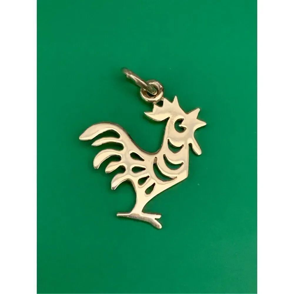 .925 Zodiac Rooster Sterling Silver Jewelry Charm #farm
